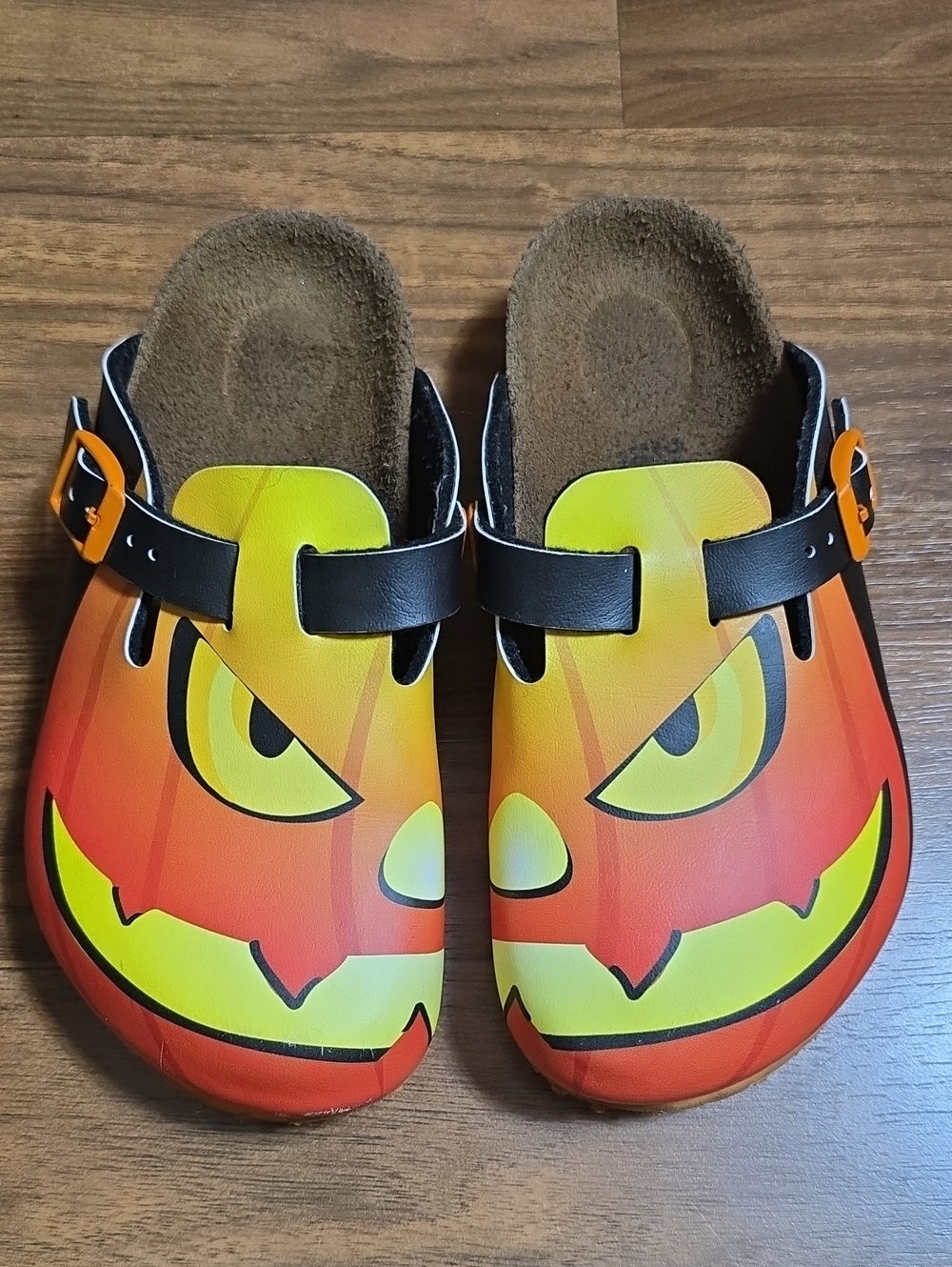 BIRKENSTOCK Kids Boston Halloween Pumpkin Black Clogs